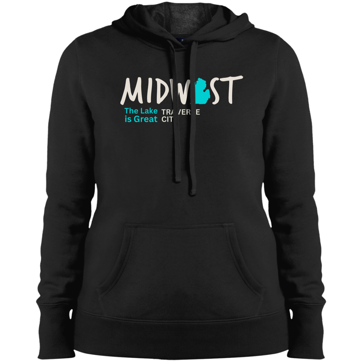 Midwest The Lake is Great Traverse City Ladies' Hoodie